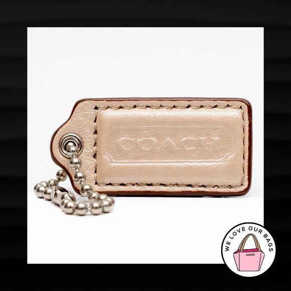 2" COACH PEARL BEIGE LEATHER KEY FOB HANGTAG - Picture 1 of 1